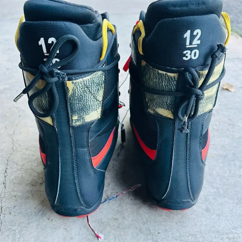Burton Progression Men's Snowboard Boots Black Red Lace Up Size 12 US | Repair